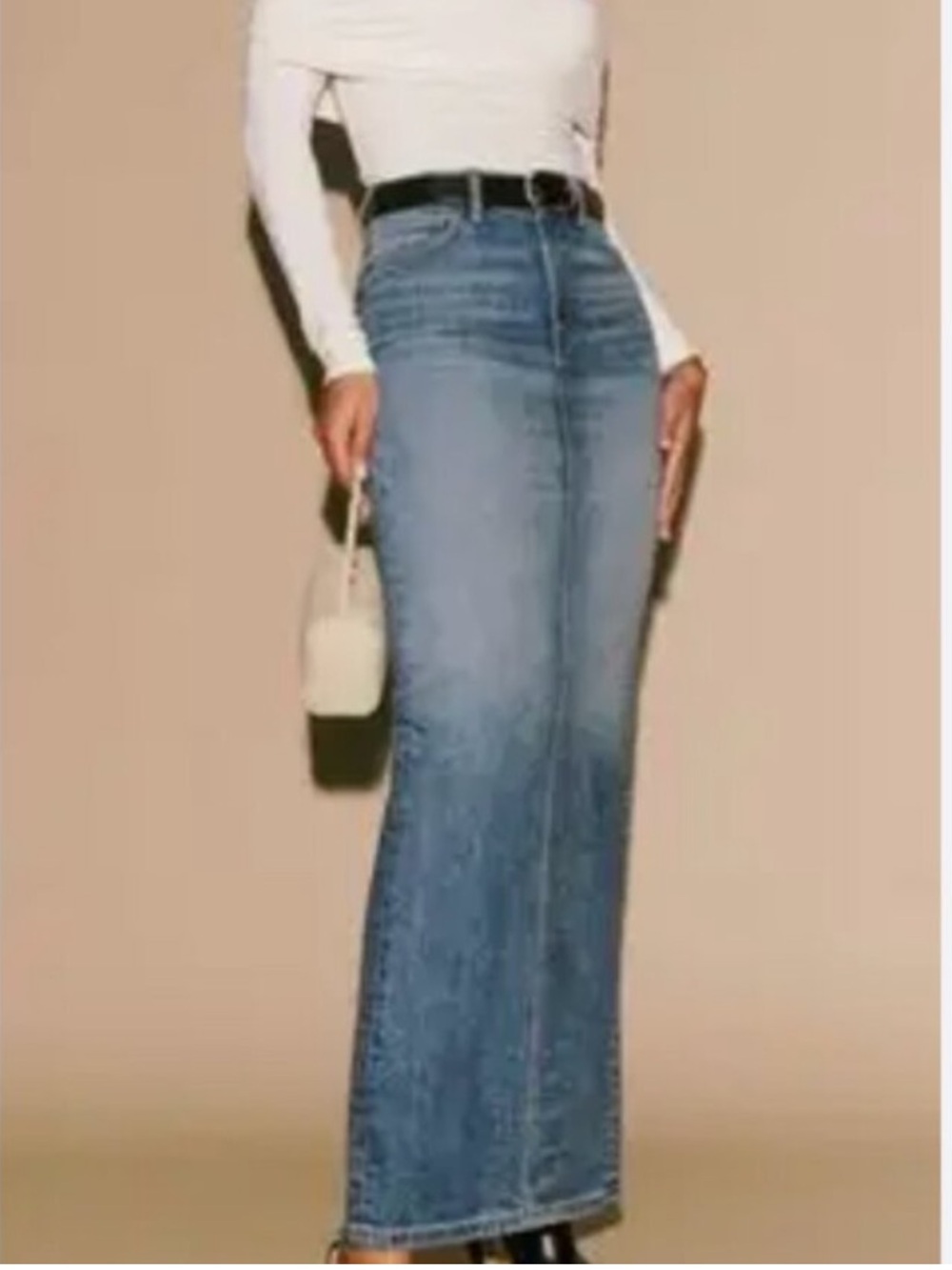 NWT Reformation Daria Ultra High Rise Denim Maxi Skirt Size 28